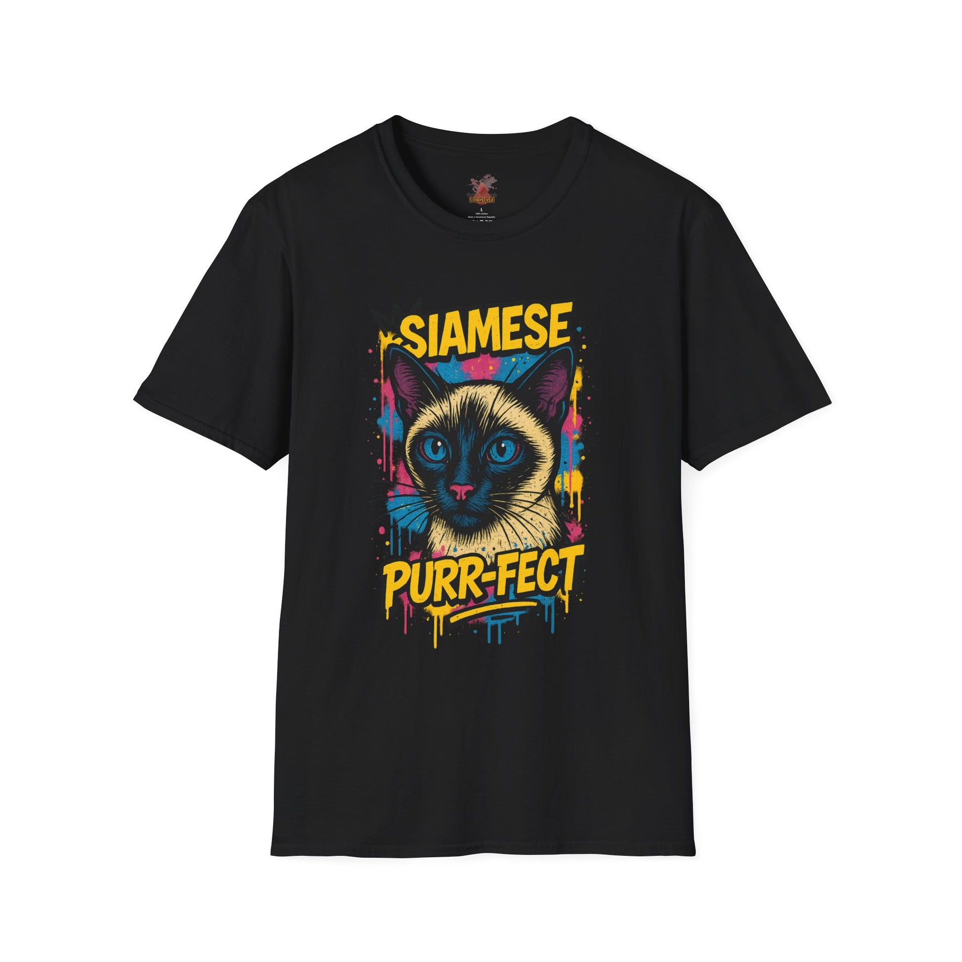 Siamese Cat Graffiti T-Shirt – “PURR-FECT” Urban Streetwear for Cat Lovers And Art Fans