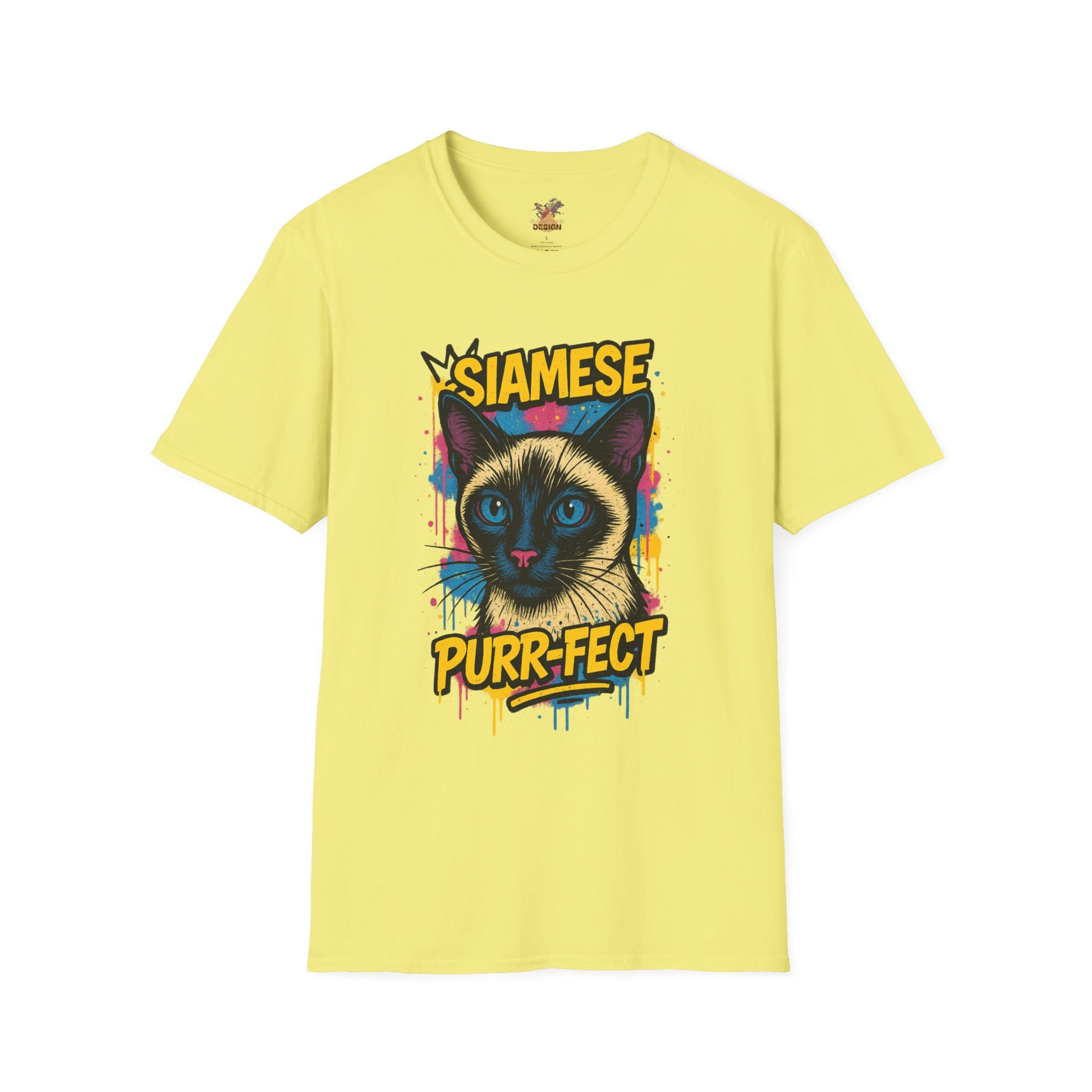 Siamese Cat Graffiti T-Shirt – “PURR-FECT” Urban Streetwear for Cat Lovers And Art Fans