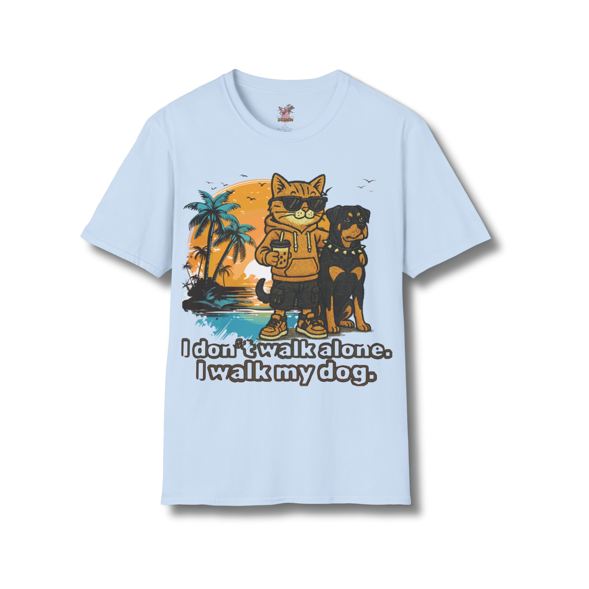 Funny Dog Walking T-Shirt – I Walk My Dog Graphic Tee Gift