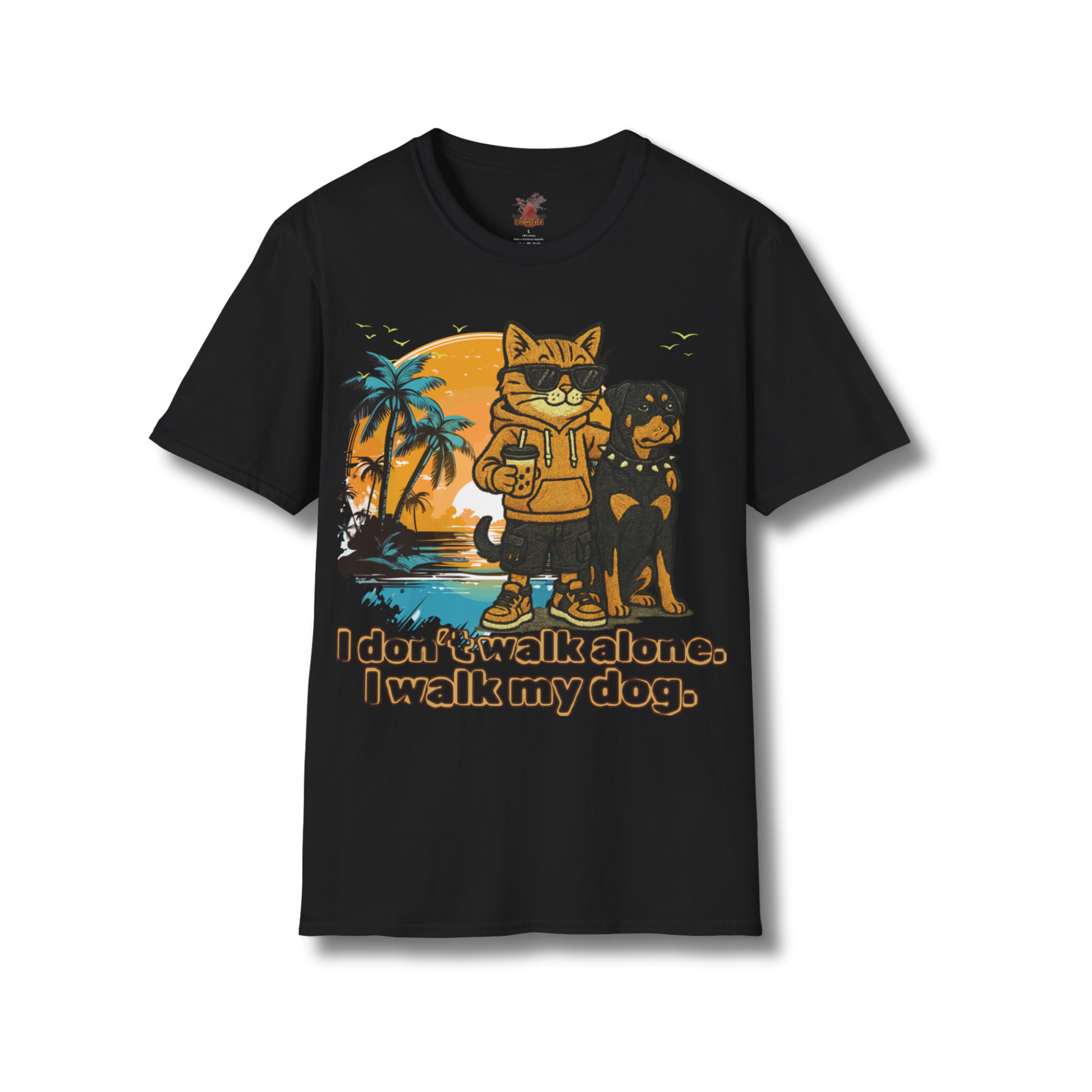 Funny Dog Walking T-Shirt – I Walk My Dog Graphic Tee Gift
