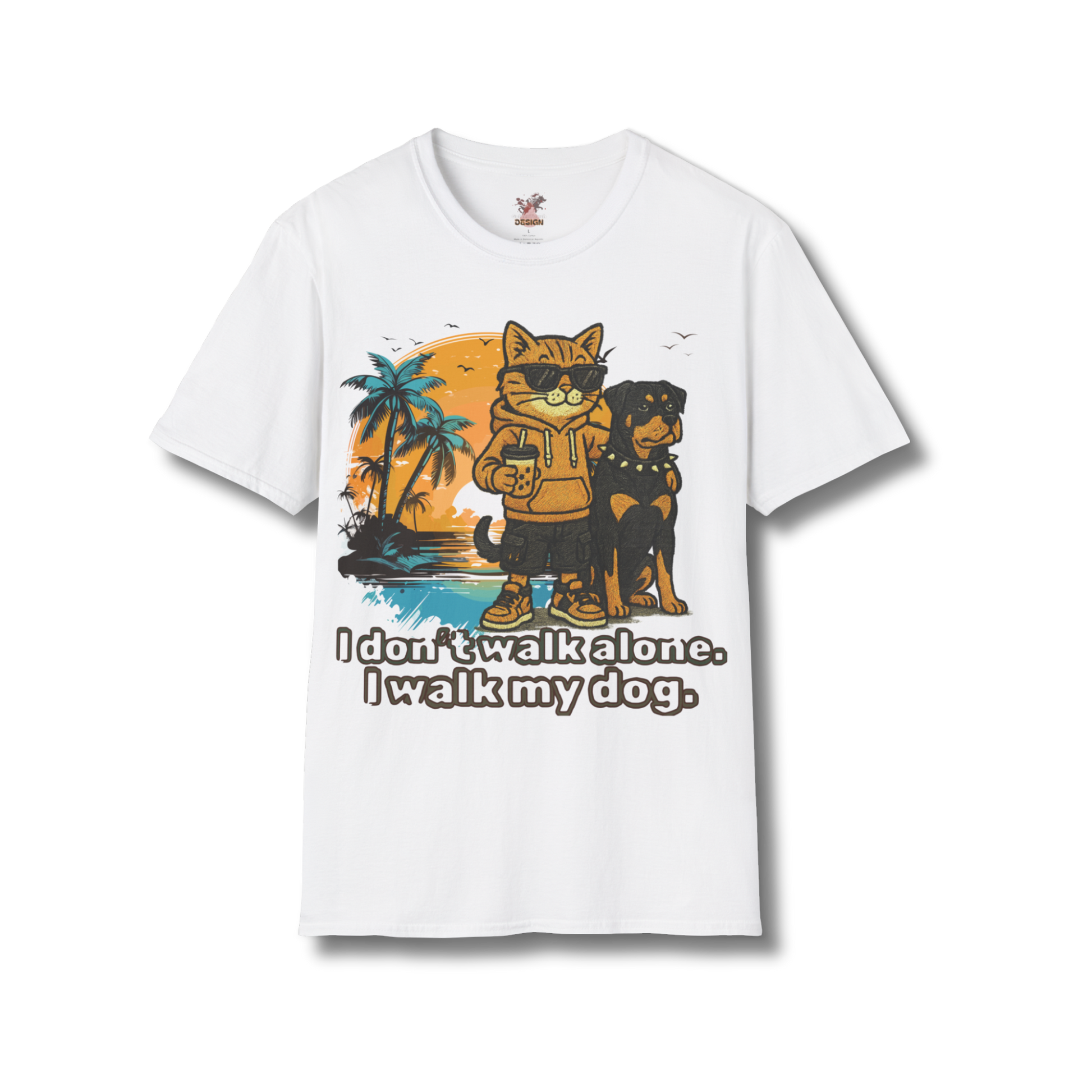 Funny Dog Walking T-Shirt – I Walk My Dog Graphic Tee Gift