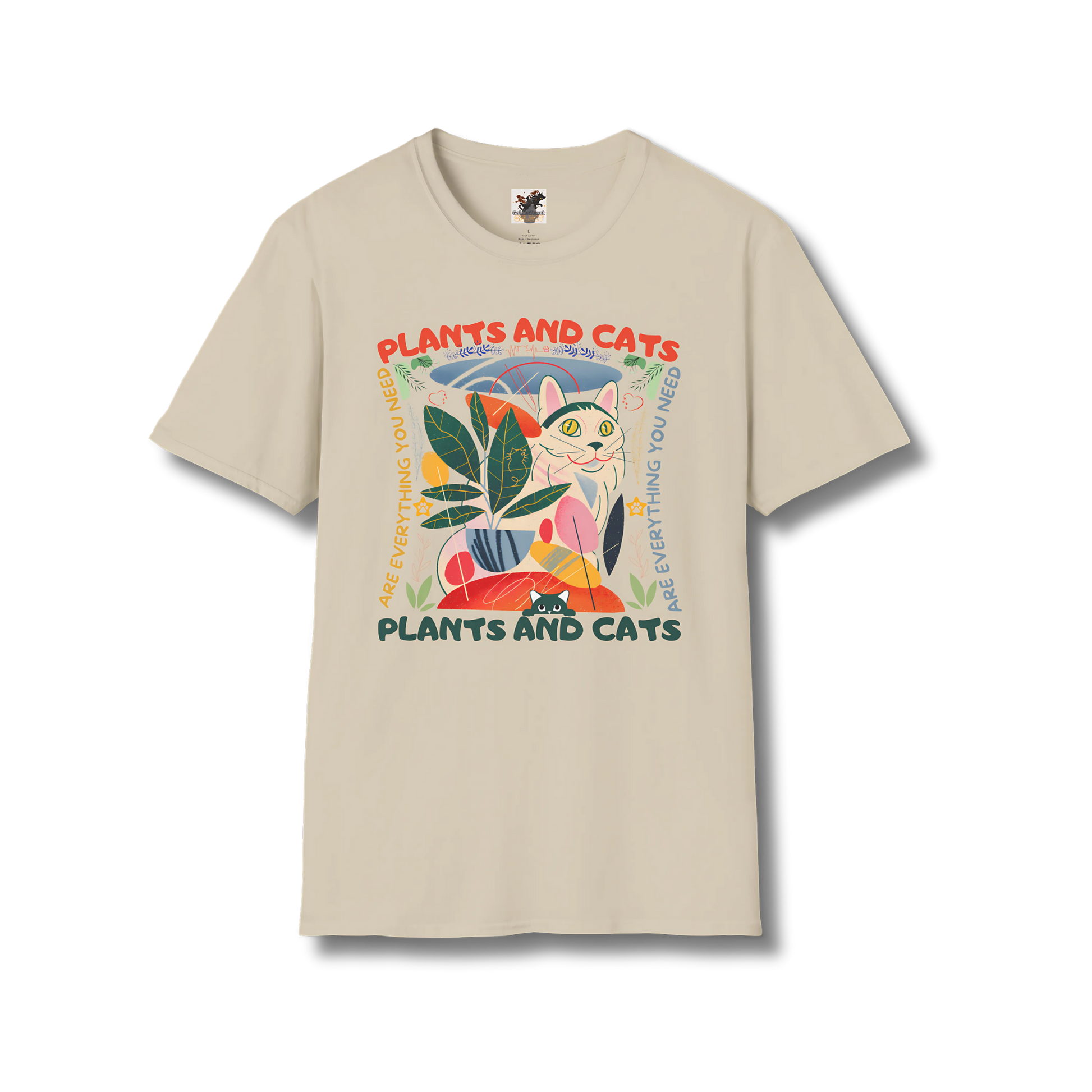 🌿 Plants & Cats Graphic T-Shirt – The Perfect Tee for Nature & Cat Lovers!