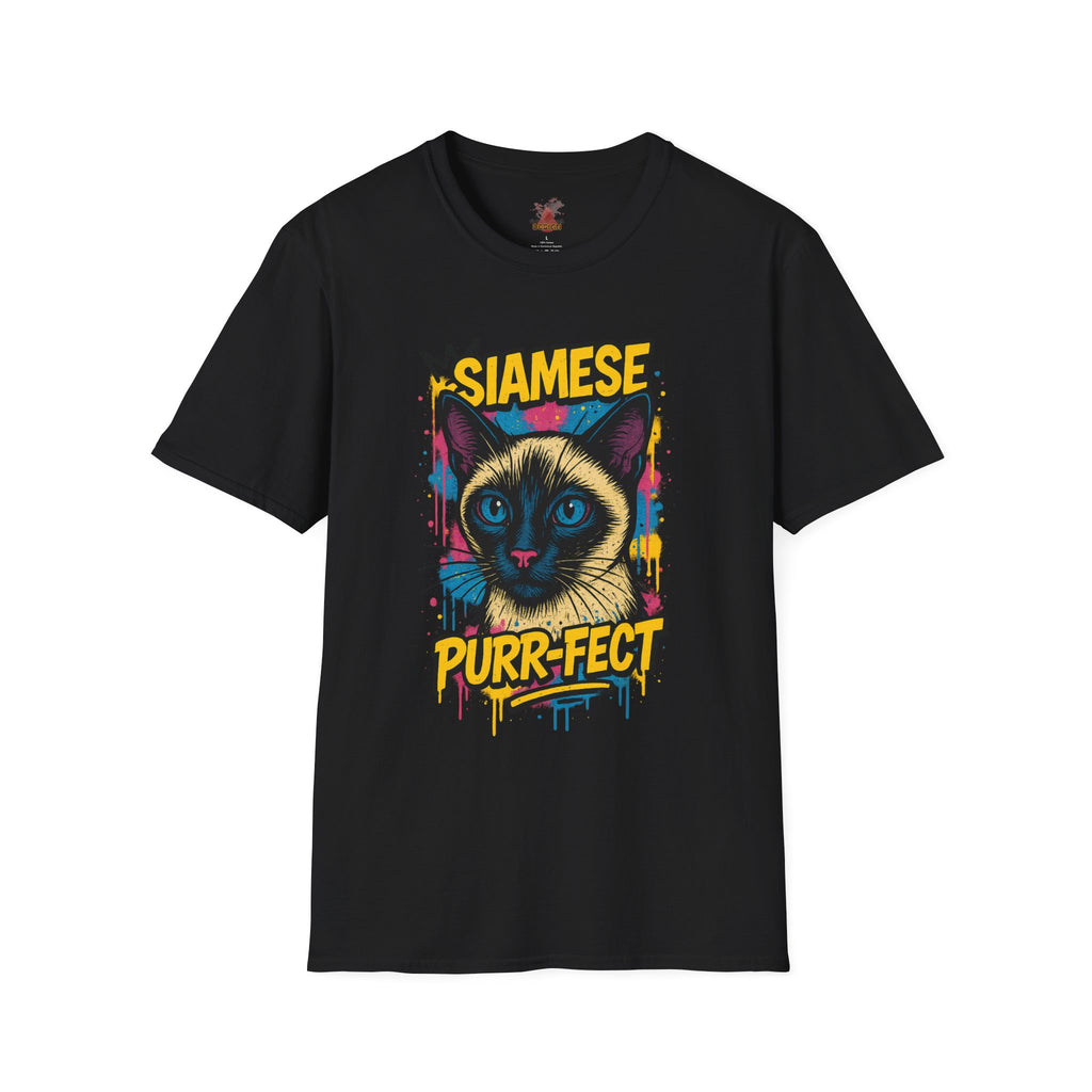 Siamese Cat Graffiti T-Shirt – “PURR-FECT” Urban Streetwear for Cat Lovers And Art Fans