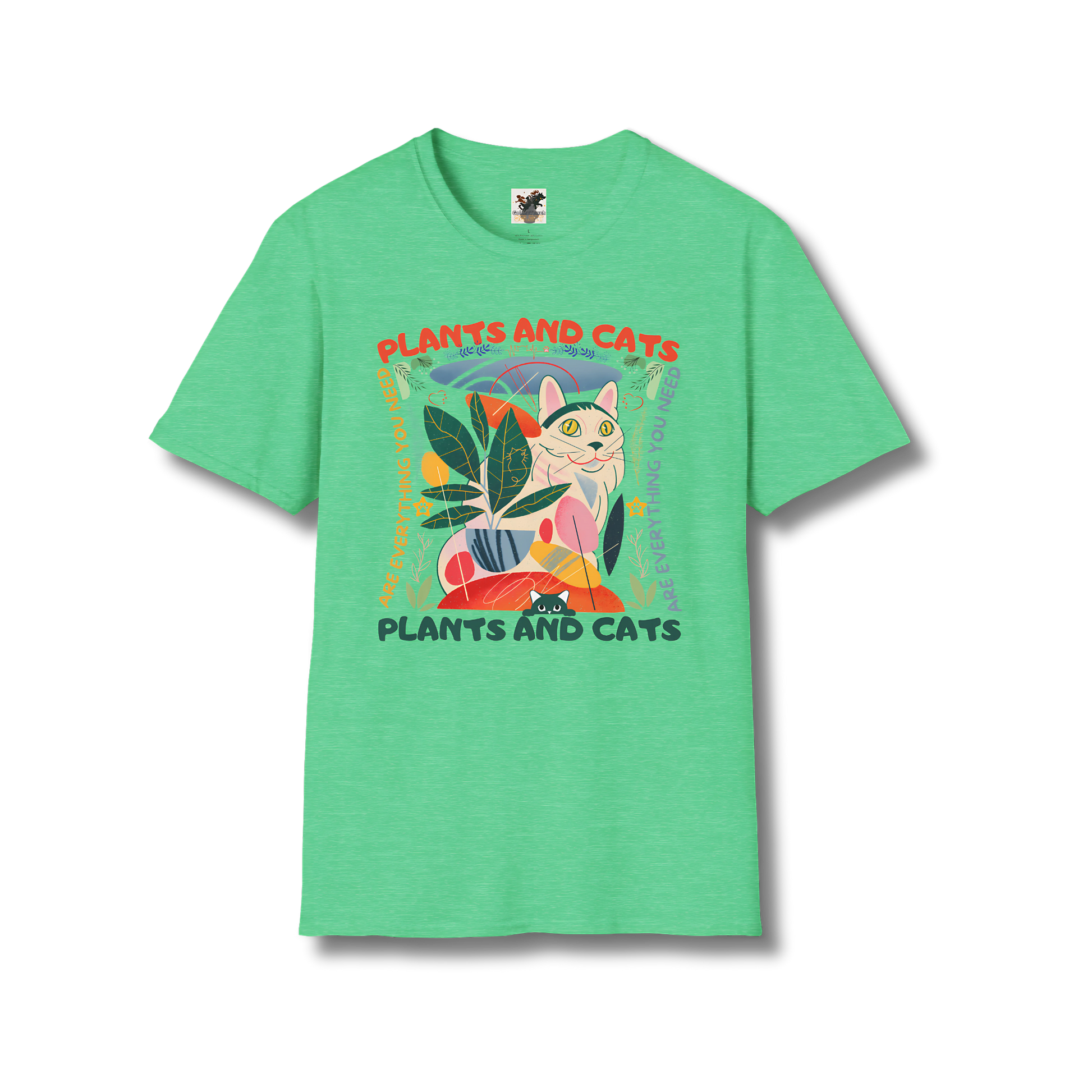 🌿 Plants & Cats Graphic T-Shirt – The Perfect Tee for Nature & Cat Lovers!