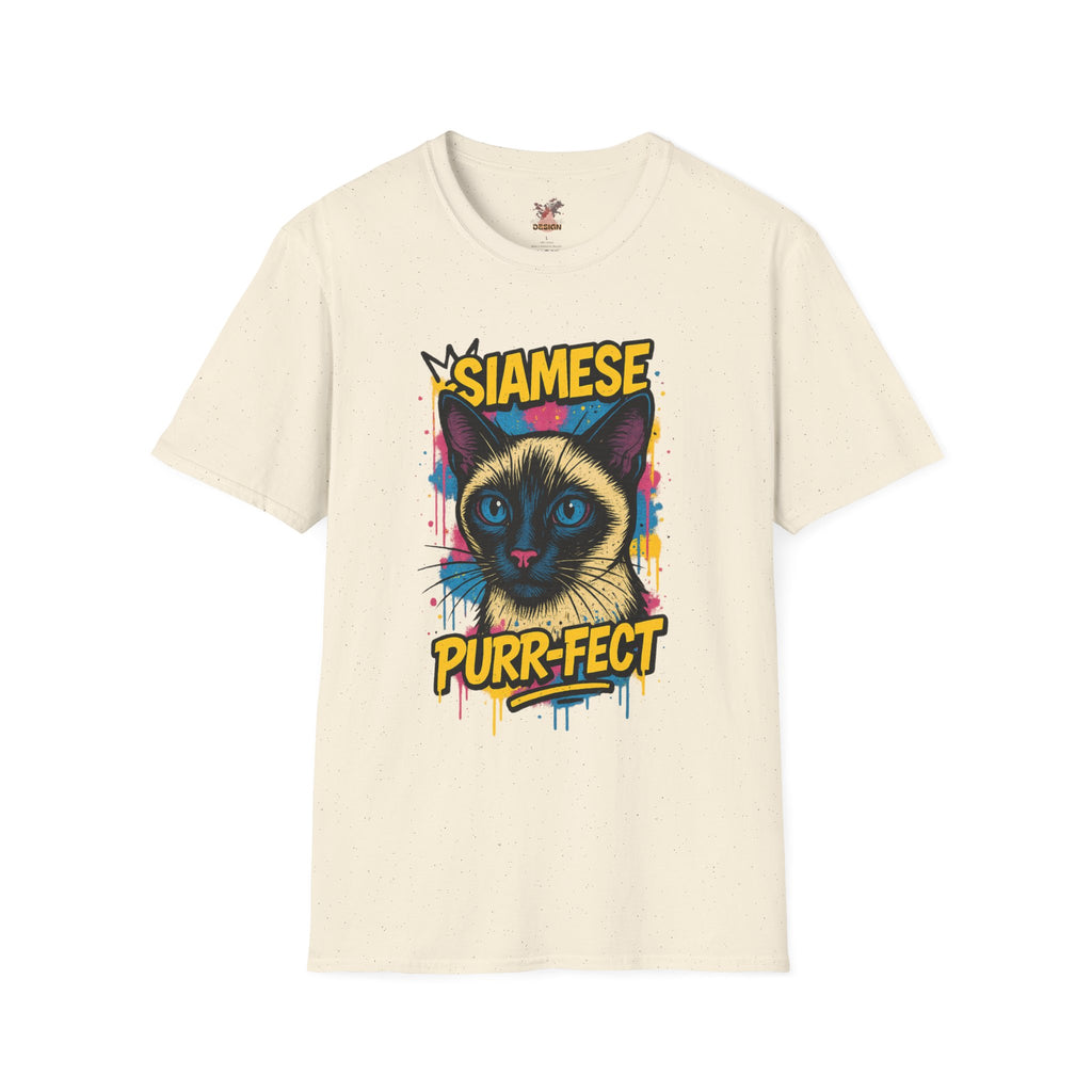 Siamese Cat Graffiti T-Shirt – “PURR-FECT” Urban Streetwear for Cat Lovers And Art Fans