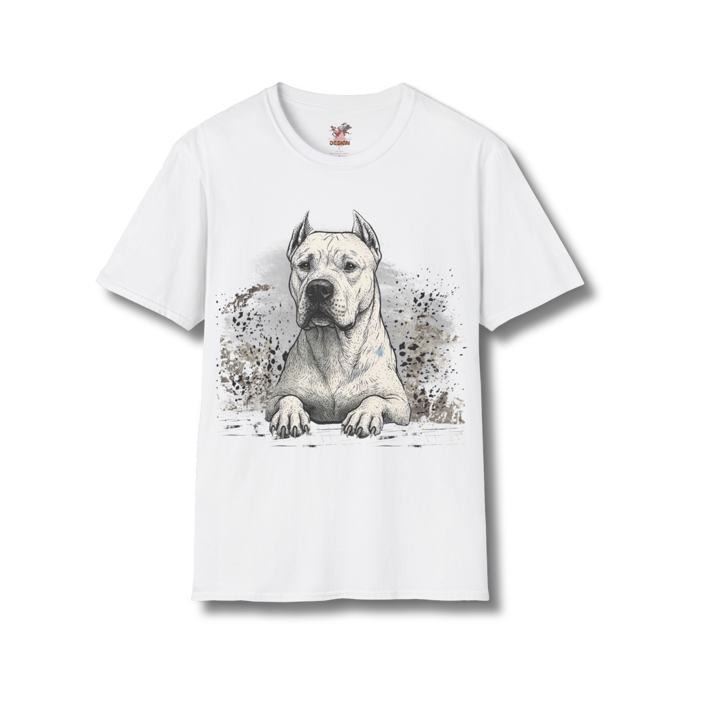 Dogo Argentino T-Shirt – Powerful Guardian Dog Sketch Tee | Premium Cotton Streetwear for Breed Lovers