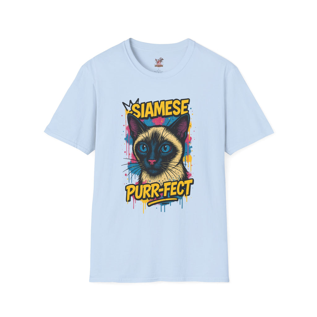 Siamese Cat Graffiti T-Shirt – “PURR-FECT” Urban Streetwear for Cat Lovers And Art Fans